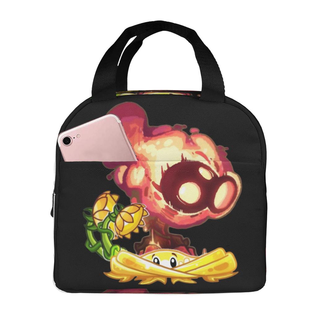 Custom Plants Gaming Zombies Insulated Lunch Bags for School Office Video Game Waterproof Thermal Cooler Lunch Box Unisex