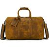 60cm Vintage Mens Leather Travel Bag Real Leather Weekender Bag Overnight Travelling Handbag For 3 Days  Business Travel