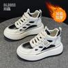 Leather high-top shoes autumn and winter new velvet warm platform cotton shoes muffin sports and leisure board shoes