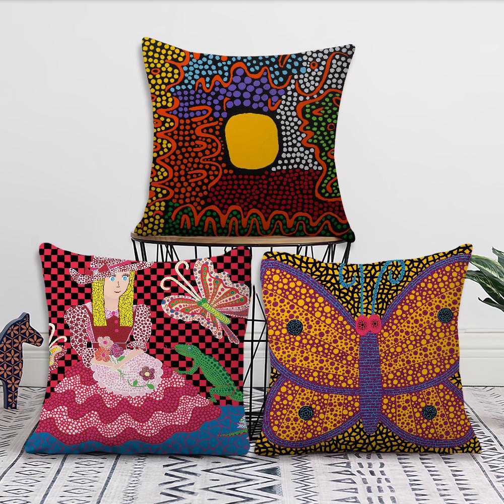 Cushion k-Kusama y-Yayoi Cover Comfortable Soft Pillow Case Art for Sofa Living Room Home Office Decor and Protective Covers