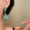 Elegante Damen-Tropfenohrringe: Silbernadel Perlmutt Oval Dangles