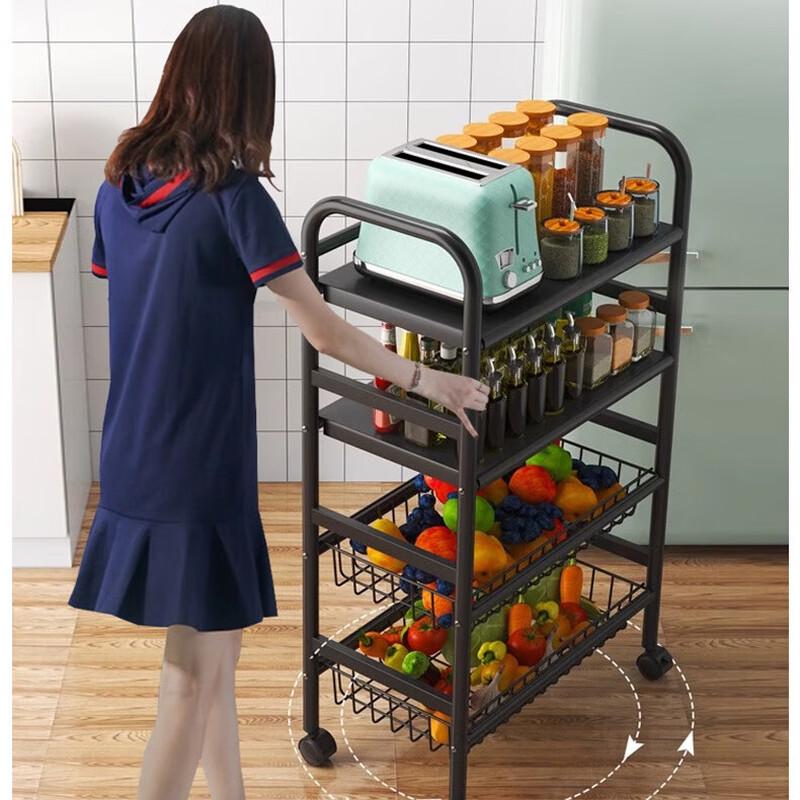 Jingxin 5-Tier Rolling Kitchen Storage Cart