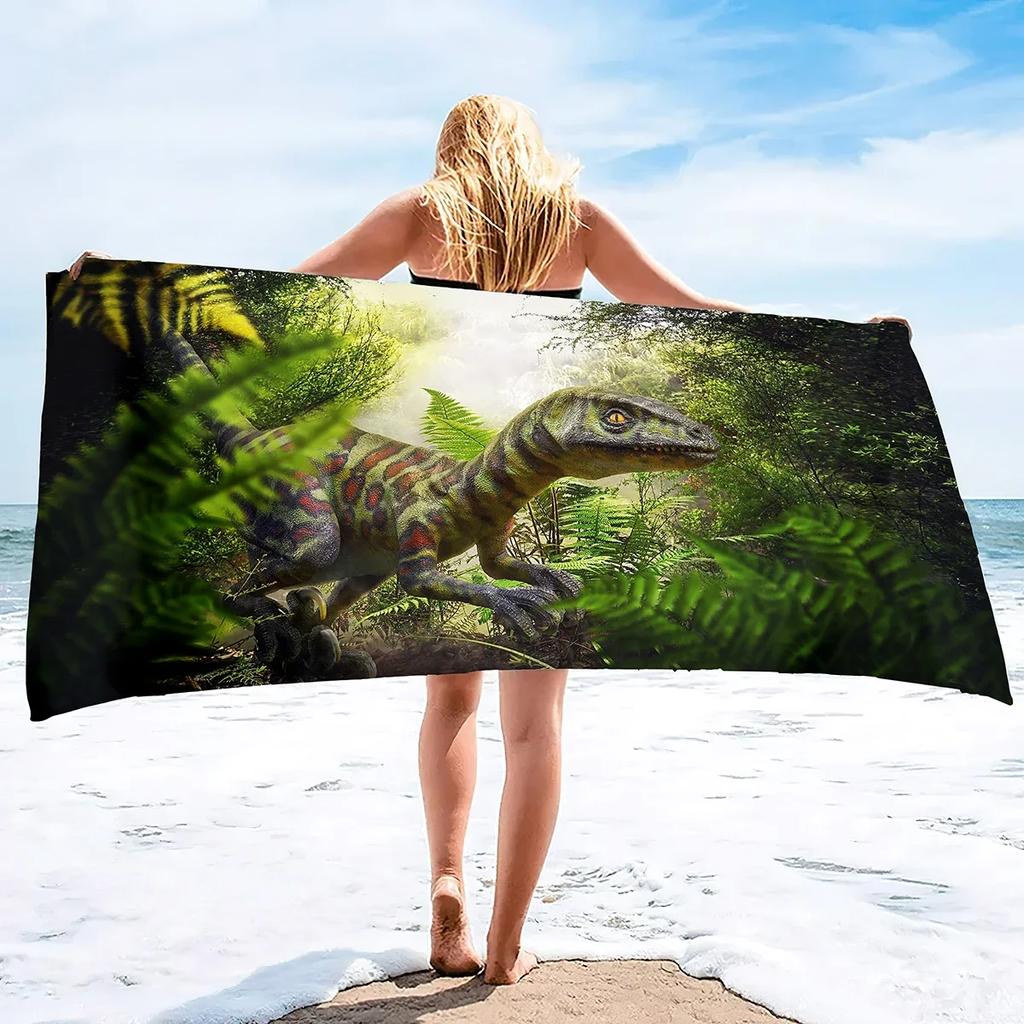 Dinosaur Beach Towel Watercolor Camping S for Boys Kids Quick Dry Ultra Absorbent Super Soft Blanket Pool