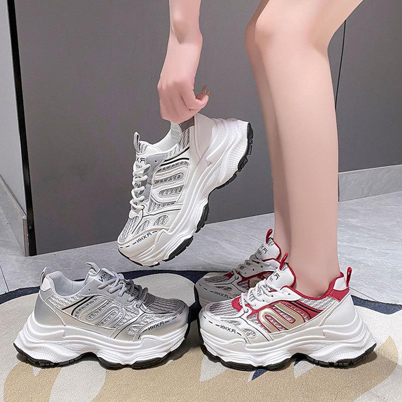 Versatile little white shoes heightened thick-soled fried street casual sports shoes women's 2025 new popular spring and autumn dad shoes women