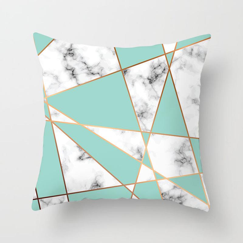 Ins Marble Geometric Print Square Pillow Cover Sofa Cushion Cover