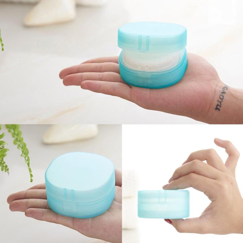Compact Plastic Makeup Cotton Storage Box Square Design Clear Container Dustproof Lid For Small Spaces Travel