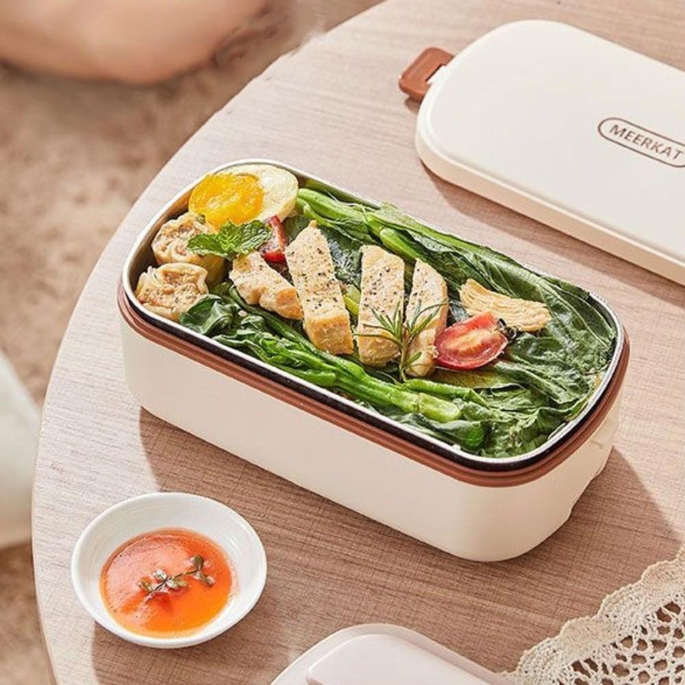 Silent Heating Heated Warmer Lunch Box No Need Water Constant Temperature Lunch Box  Office Worker