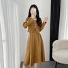 French Corduroy Suit for Women In Autumn and Winter, Small Fragrant Cardigan Jacket and Suspender Dress Two-piece Set