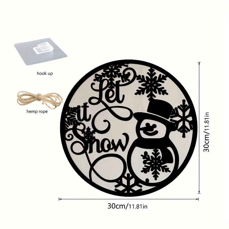 

1 шт. Рождественская акриловая деревянная двойная настенная табличка с изображением улыбающегося снеговика и текстом «Let It Snow», идеально подходит для украшения стены для домашней вечеринки Pack of 1