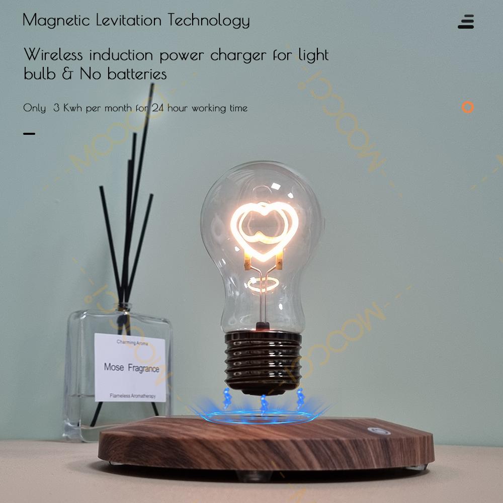 Minimalist Decor Night Light Lamp Desktop Bedroom Magnetic Levitation Floating Levitating LED Bulb Room Light for Cafe & Home
