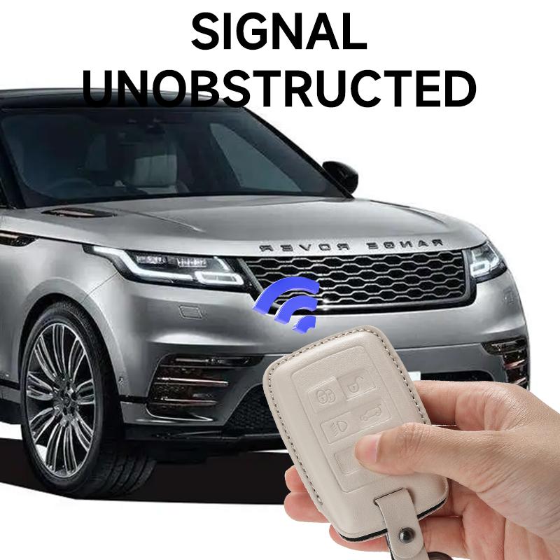 Genuine Leather Car Key Case Cover Key Bag For Land Rover Range Rover Sport Evoque Freelander Velar Protect Set Car Accessories