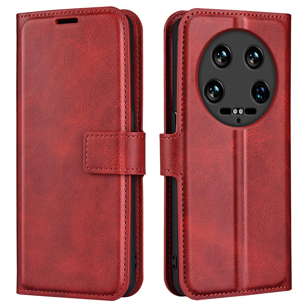 

Для Xiaomi 14 Ultra Чехол Кожа теленка Текстура Кошелек Чехол для мобильного телефона Red