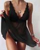 2024 Women's Sexy Lace Halter Lingerie - See-through Elegant Pajama Set for Europe and America