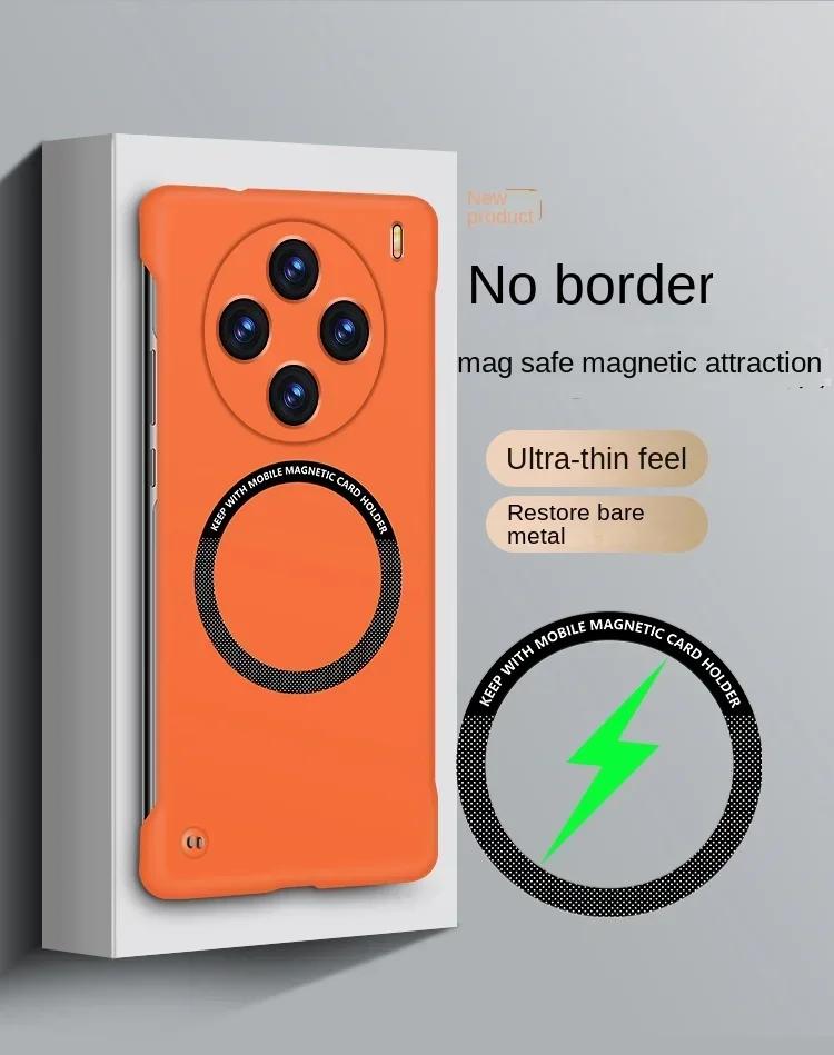 Magnetic for  Frameless Hard PC Back Case for VIVO X200 Pro Mini X200 Ultra G X100S Pro X 200pro Wireless Charging Cover