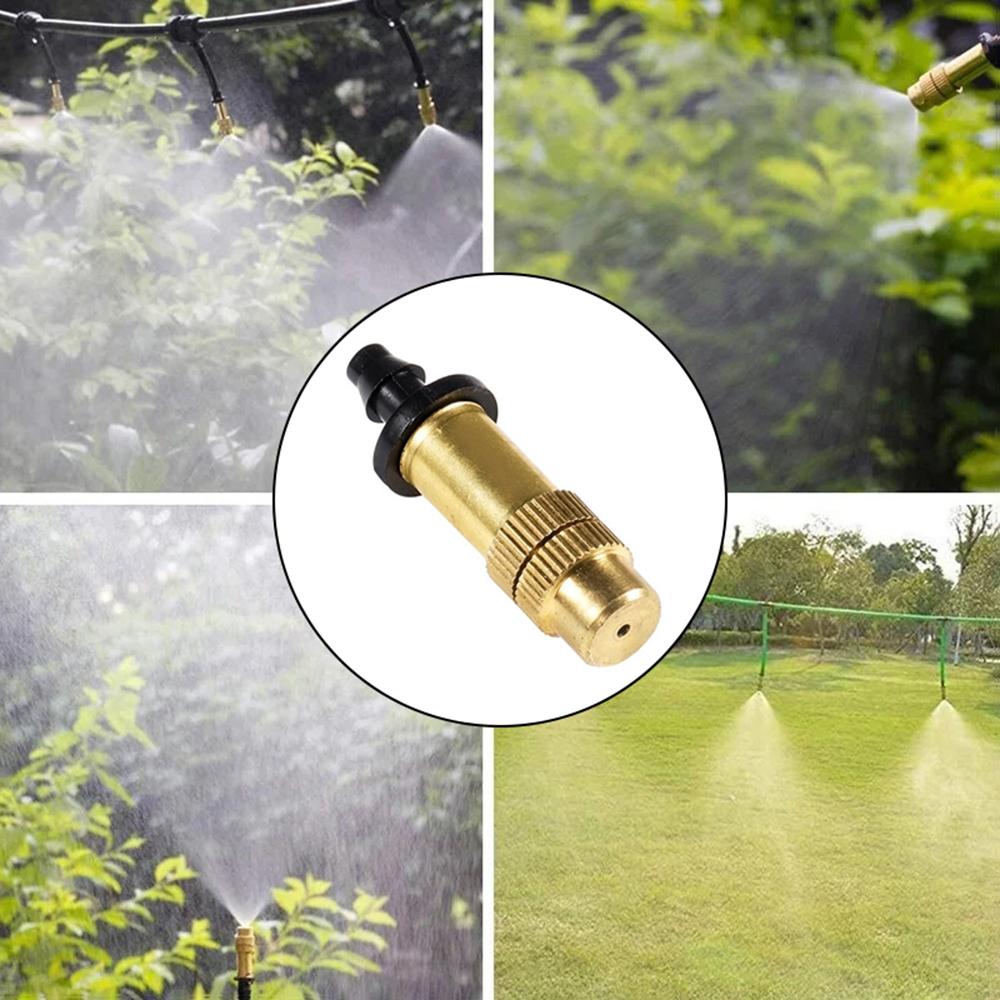 5pcs/10pcs Adjustable Copper Atomizing Nozzle Accessory Connector For Balcony, Garden, Potted Plants And Flower Watering