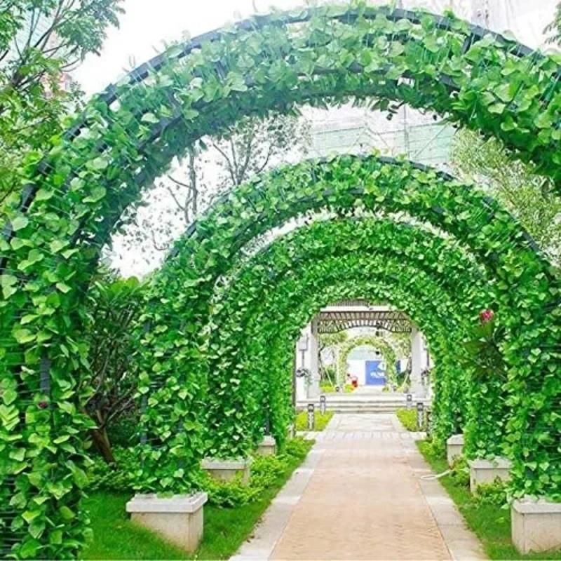 100/2M Artificial Green Ivy Vine Garland Fake Leaf Plants Rattan Hanging Creeper Garlands for Garden Wedding Party Wall Decor