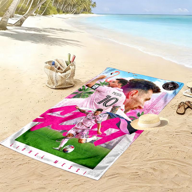 Asciugamano da Spiaggia Stampa Messi Supremacy, Asciugamano Grande Morbido Asciugatura Rapida per Spiaggia Campeggio Nuoto