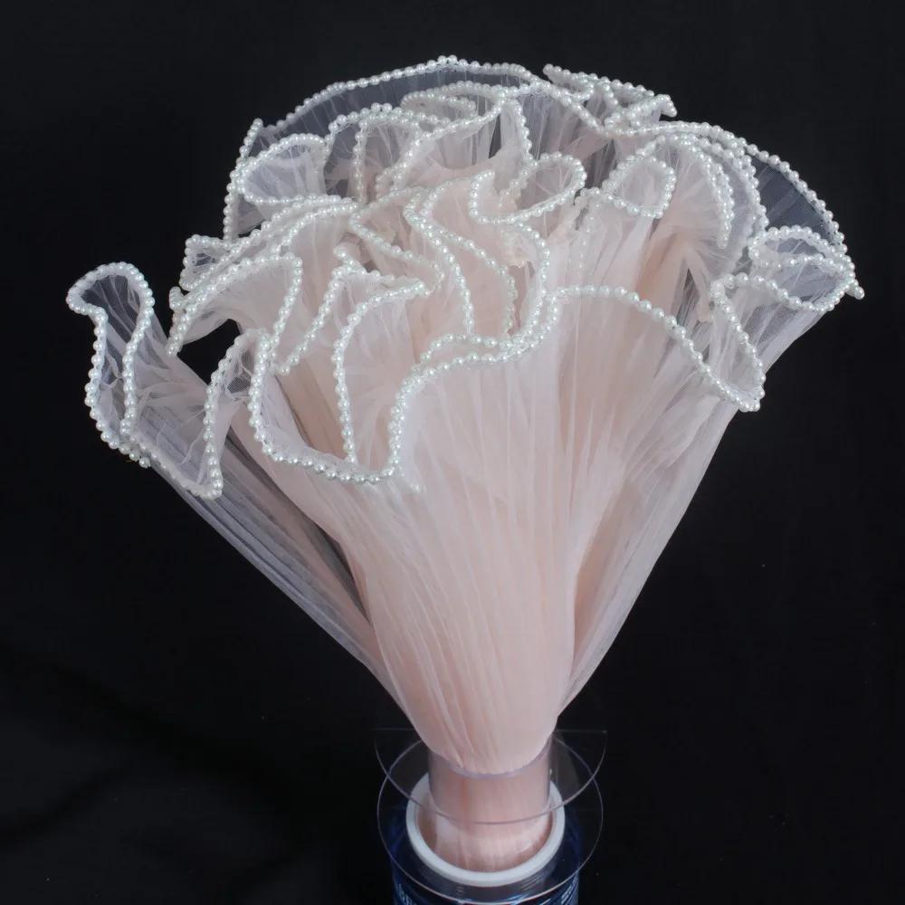 Pearl Lace Flower Wrapping Cloth Handmade Bouquet Florist Gift Packaging Paper 28cmx4Yards Romomatic Roll