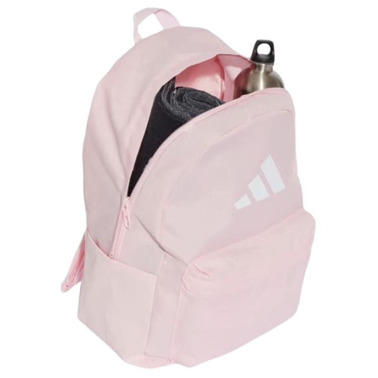 New Adidas Polyester Backpack Women's Transparent Pink & White IS7056