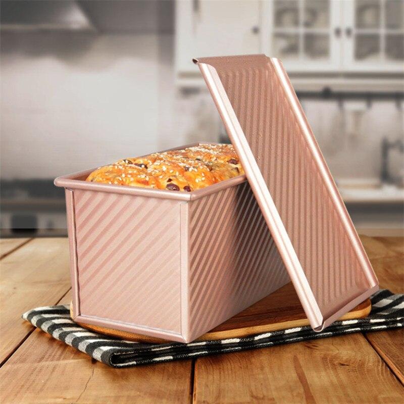Toast-Kastenform aus Karbonstahl, antihaftbeschichtet, für Bar, Brot, Kuchen, Brownie, rechteckige Backformen für die Küche mit Deckel, Backwerkzeug