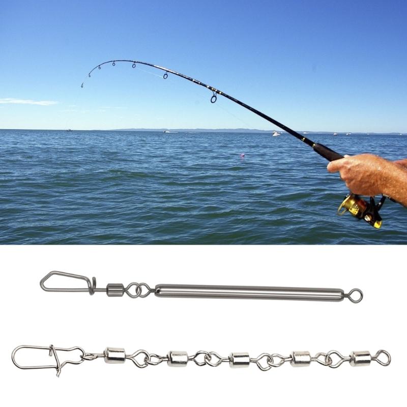 10Pcs High Strength Snap Swivels Rolling Connector Tackle Stainless Steel Fishing Barrels Swivels Safety Snaps Swivels