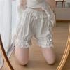 Damen Spitzen-Kurzhöschen Imitation Seide Rüsche Anti-Exposure Sicherheits-Shorts Lolita Satin-Höschen Shorts Kleid Unterrock
