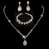 Elegant Rhinestone Set: Necklace, Earrings & Bracelet with Claw Chain Design - Multiple Styles