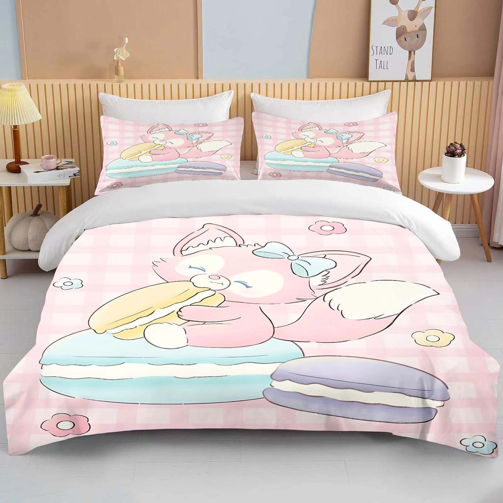 10 Size Disney Duffy and Friends Printed Bedding Set Cartoon Microfiber Bed Set Pillowcase Adult Bed Cover Bedroom Bed Set Duvet