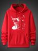 Broken Flying Notes Art Print Men's Hoodie Soft Running Hoodie Casual Autumn and Winter Streetwear Unisex Loose Fleece Hoodie