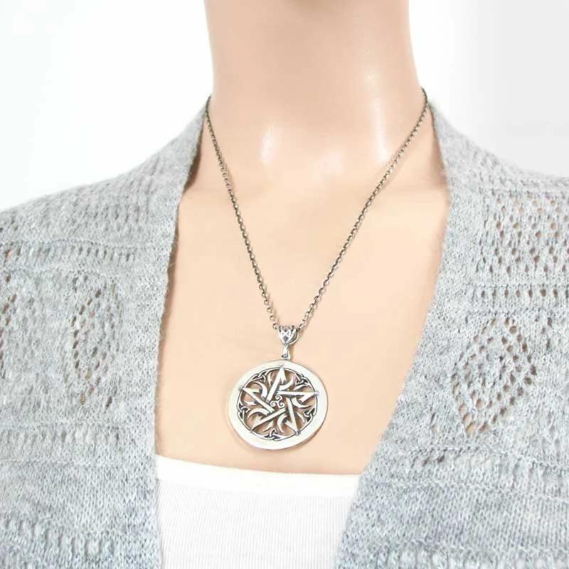 Mond Sichel Pentakel Halskette Wicca Heidnisch Großes Pentagramm Hexerei Gotischer Schmuck für Damen Herren