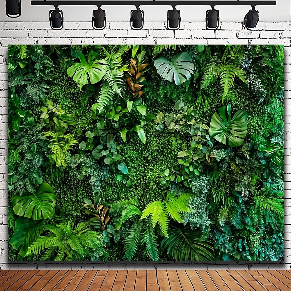 1 Stück grüner Wald Polyester Wandbehang Wandbehang, Hintergrund mit natürlichem Pflanzendesign, geeignet für Wohnzimmer, Schlafzimmer, Büro