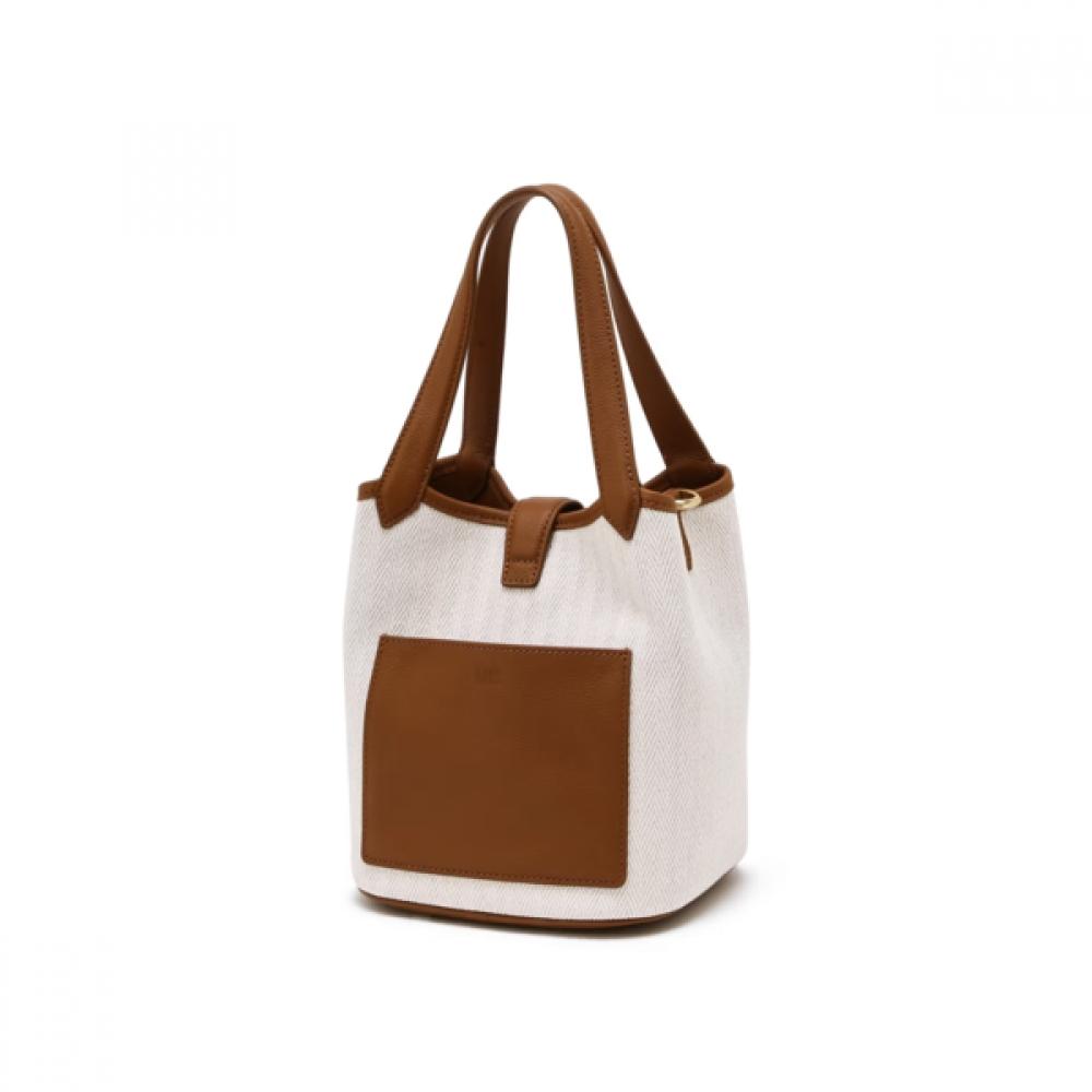 DakS Ivory Cowhide ContraSt CanvaS Tote Bag S Dcba6e194iv