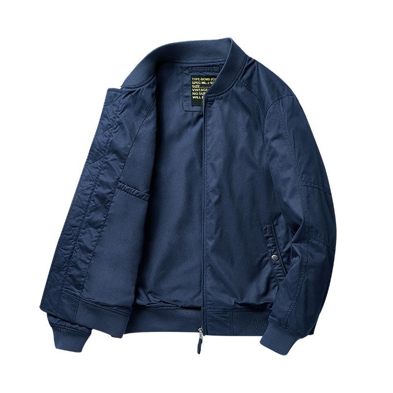Baumwolle Bomberjacke Herren Frühling und Herbst Amerikanisches Baseballtrikot Dünne Herrenjacke Kurz