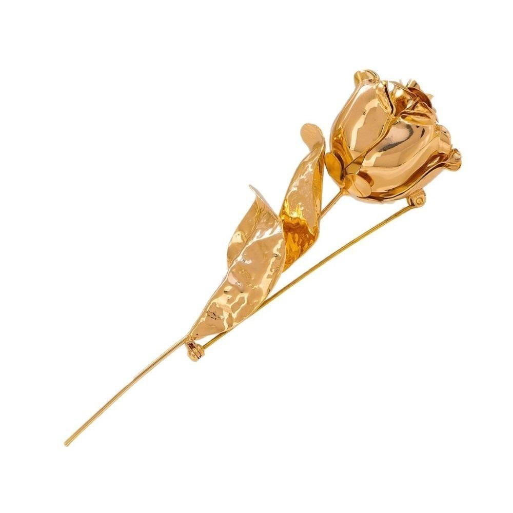 

Gold Color Rose Flower Brooch Vintage Rose Brooch Autumn and Winter Lapel Pins Suit Coat золотий