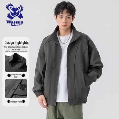 Wassup Sohot Unisex Stand-Collar Windbreaker Jacket