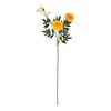 Artificial Marigold 3 Head UV Resistant Fake Silk Flower with Leaves Indoor Outdoor Garden Table Centerpiece Faux Bloom Decoration