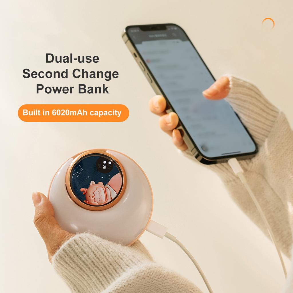 Handwärmer Nachtlicht Niedlich Tragbar Elektrischer Handwärmer Powerbank für Kaltes Wetter