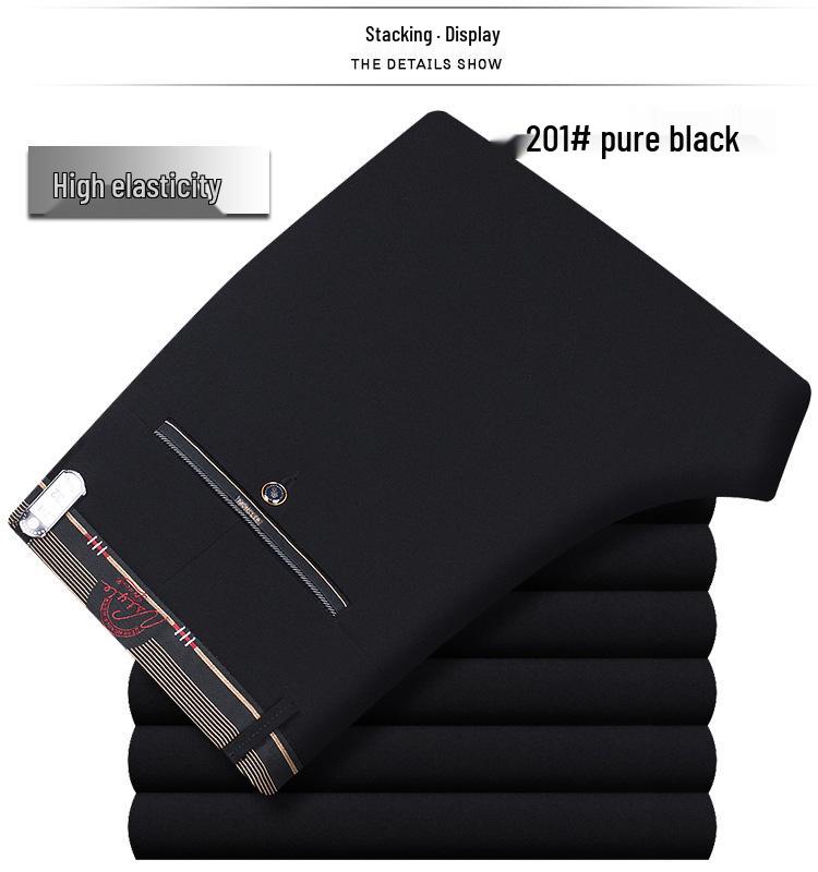 Men's Autumn Slim Fit Korean Style Black Business Casual Trousers