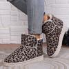 Fashion Leopard Print Winter Fleece-lined Platform Women's Snow Boots Round Toe Large Size Warm Ankle Hot Fashion 2025 Lamb Ladies Shoes