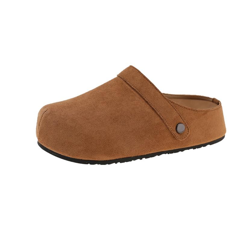 

Женские осенние новые модели на толстой подошве с внутренней высотой, маленькие ленивые люди, педалирующие сумку-голову и полушлепанцы для улицы 40 коричневый