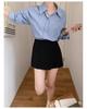 Retro High-Waist Anti-Exposure Bodycon Skirt & Wide-Leg Shorts - Women's Korean Summer Fashion
