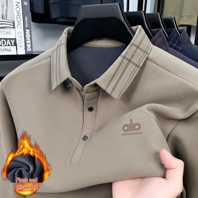 

High-Quality Winter Lapel Knit Pullover for Middle-Aged and Elderly Men Medium хакі