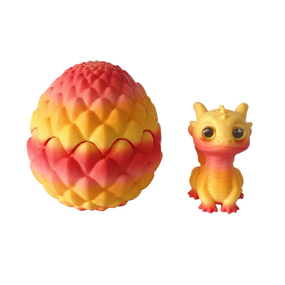 Ornament Decorativ Imprimat 3D Ou de Dragon cu Dragon Mic în Interior, Potrivit pentru Mobilier și Decor de Birou pentru Acasă Crăciun