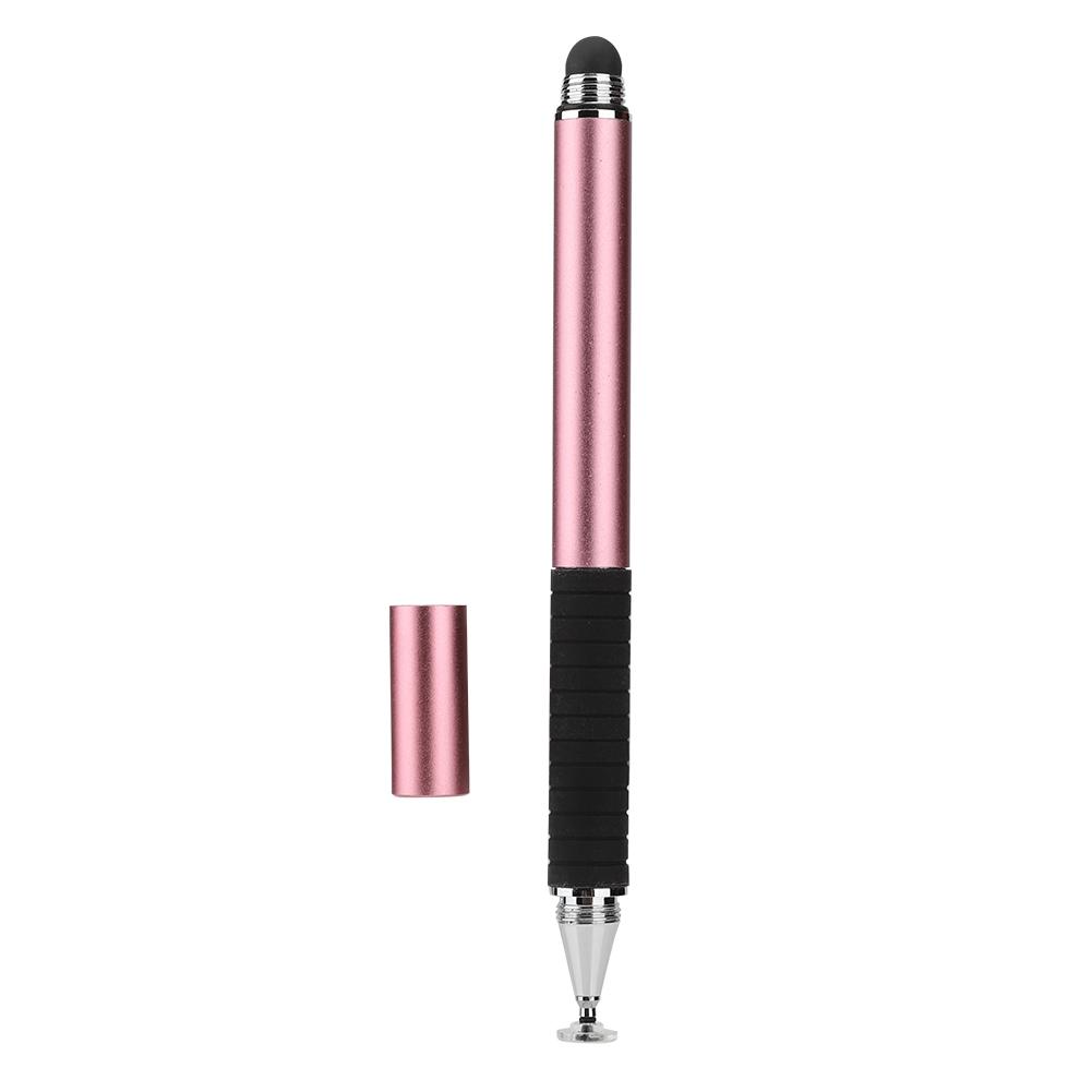 

S12 2-в-1 токопроводящая ткань силиконовая присоска двойной сенсорный полностью металлический диск рисования стилус розовый розовый