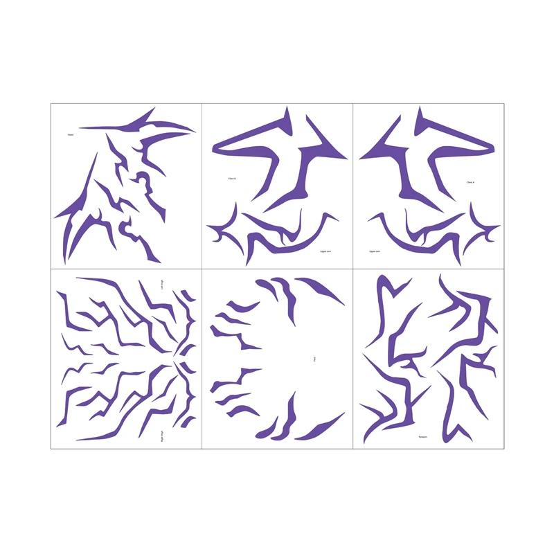 2025 Demon Hunters HUNTRX Rumi Laser Tattoo Stickers Tech Anime Cosplay Stage Lightning Makeup Face Decals Futuristic Reflective