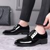 Spring and Autumn Men's Oversized Formal Shoes, Wedding Shoes, Business Glossy Leather Shoes