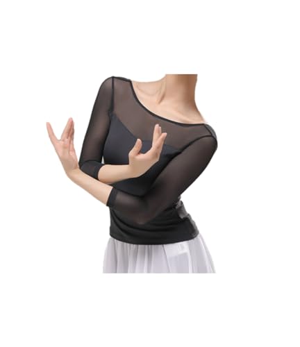 ProDance Leo Top Ballet Top in Pearl Pink, Gray, and Light Green (PTL001M) (XXL, Black)