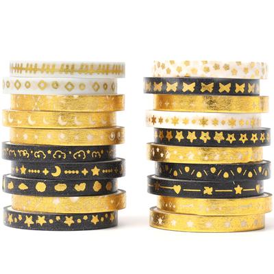 YUBX Masking Set of Thin Washi Tape with Basic Patterns for DIY Gift and Gift Decorations Tape, 20, Crafts, Journals, Planners, Scrapbooks, Wrapping,