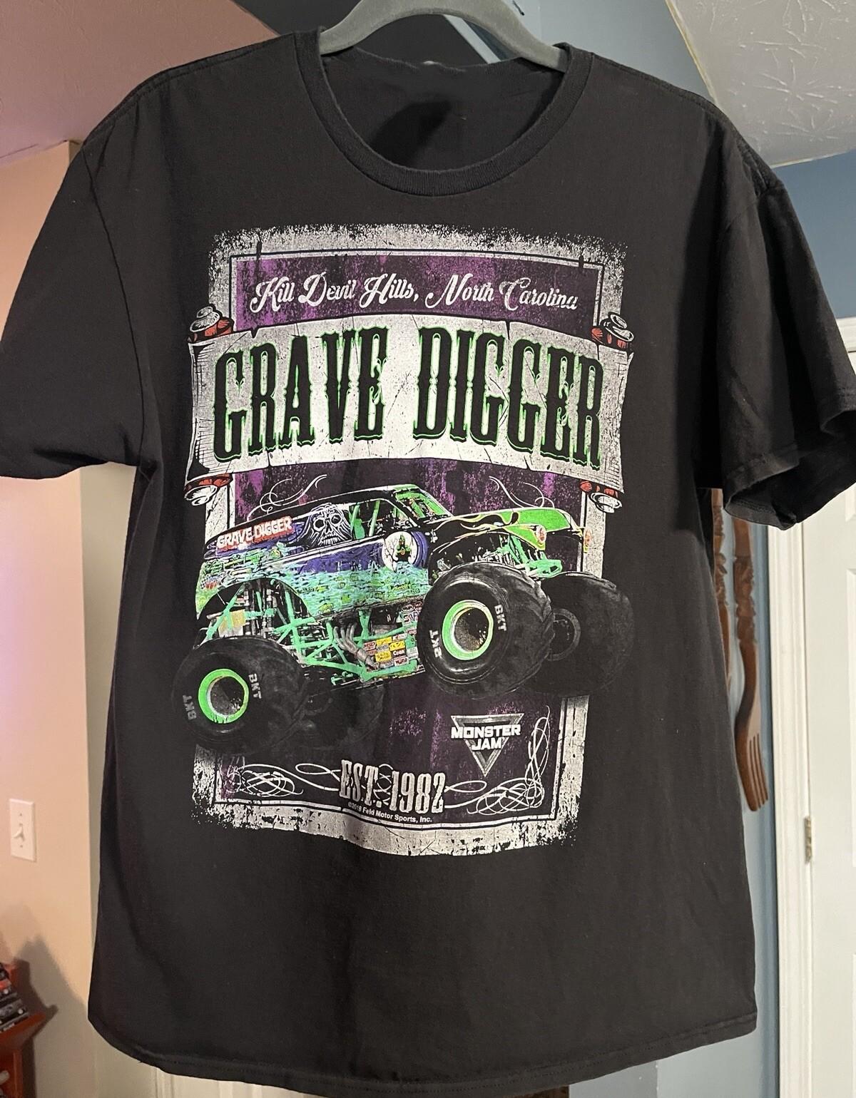 Monster Jam Grave Digger Black Cotton Shirt All size S-5XL HT979 XL