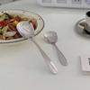 Cuillère à soupe en acier inoxydable de 17 cm, cuillère ronde à grande tête, cuillère à dessert à long manche, gadget de cuisine pour la maison, accessoire de restaurant